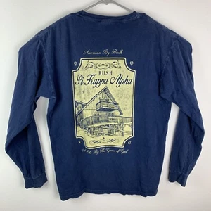 Pi Kappa Alpha Shirt Long Sleeve Rush Fraternity Blue Men’s Large - Picture 1 of 6