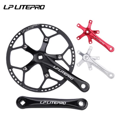 LITEPRO Crankset Square Taper 47/53/56/58T Chaingring 130BCD 170mm Folding Bike