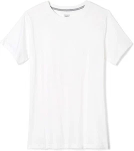 Boys Girls White Crew Neck Tee LA9497- French Toast School Short Sleeve 2T to XL - Picture 1 of 4
