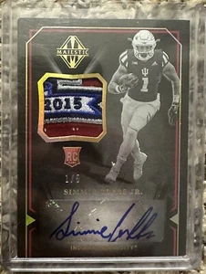 2018 Majestic Football Simmie Cobbs Jr. Rookie Pinstripe Bowl Patch Auto #1/5 - Picture 1 of 2
