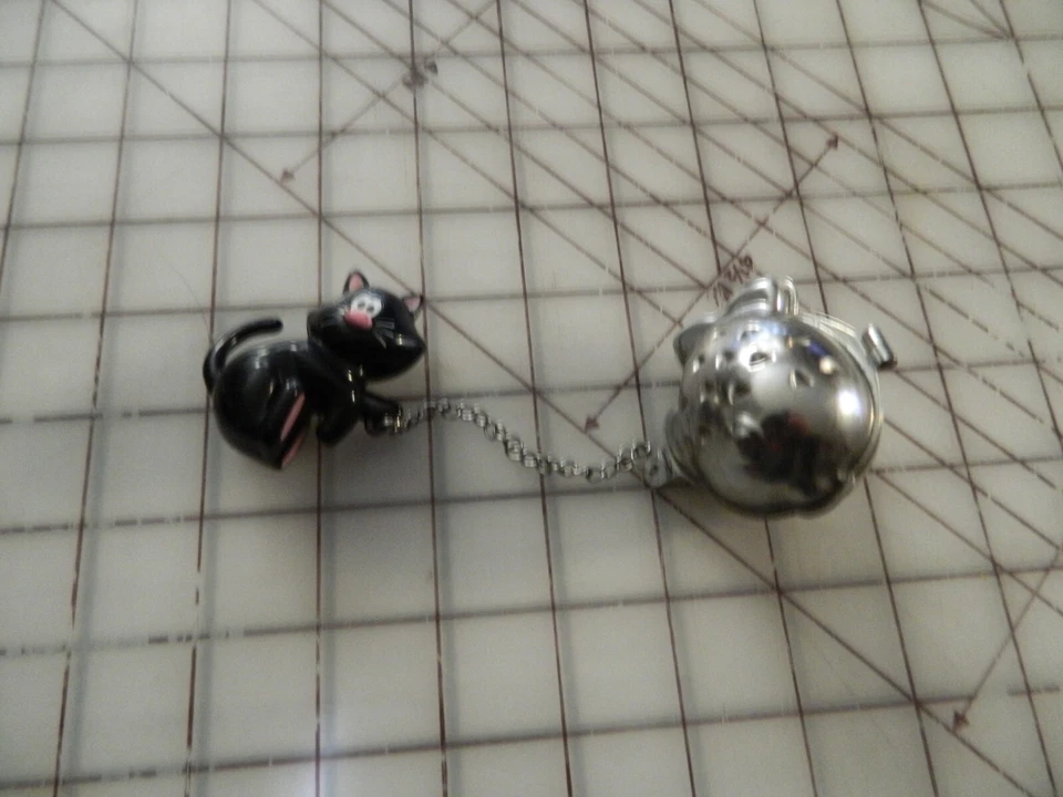 Colador de té suelto de acero inoxidable infusor taza de té gato gatito negro Joie Meow Foto 1 de 4