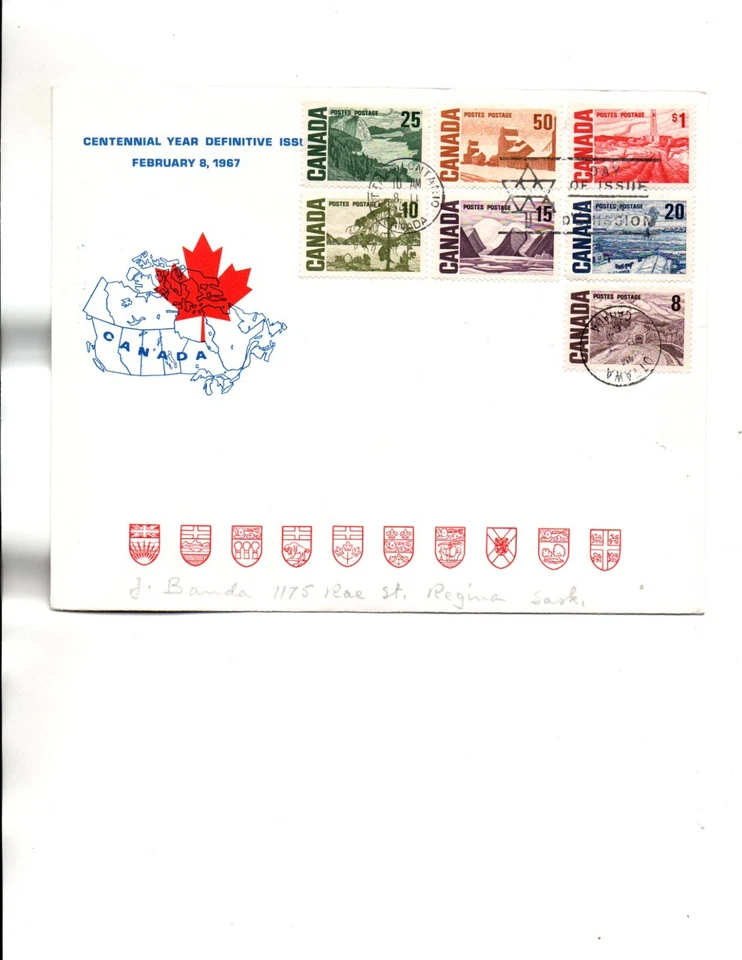 Sc#461 to 465B  8c to $1.00 FDC RED/BLUE   Cachet - Image 1 of 1