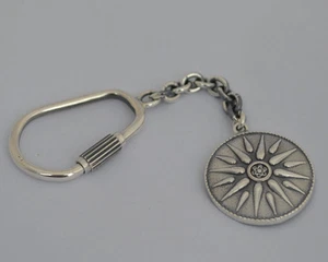 Star of Macedonia 925 Silver Keychain - Alexander the Great King - Vergina Sun - Picture 1 of 2