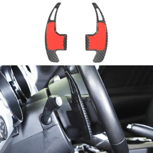 Carbon Fiber Steering Wheel Shifter Extended Paddle Trim for Ford Mustang 2015+ - Picture 1 of 11