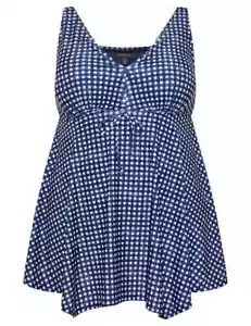 Ladies plus size 20 AUTOGRAPH Navy white check sharkbite SWIM DRESS NEW 9152 - Picture 1 of 5