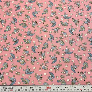 Darling Clementine Girls on Pink Andover Fabrics Cotton Fabric Remnant 12" x 44" - Picture 1 of 2