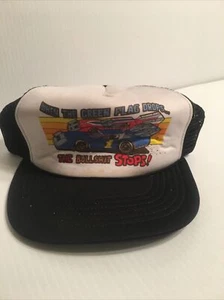 WHEN THE GREEN FLAG DROPS THE BULLSHIT STOPS Car RACE HAT Cap Vintage Rare - Picture 1 of 10