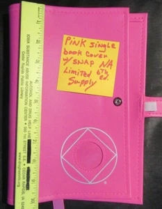 Deluxe Narcotics Anonymous NA Basic single pink book Cover Coin Holder 6TH - Picture 1 of 8
