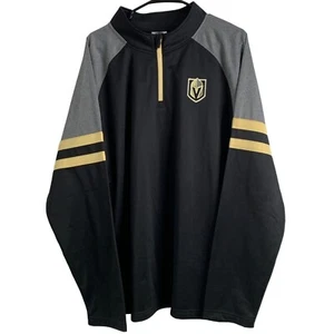 Mens XL Vegas Golden Knights 1/4 Zip Pullover Top NWT Raglan NHL Hockey 7168 - Picture 1 of 12