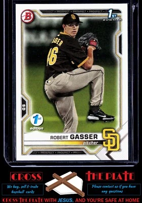 1-2021 Bowman Draft 1st Edition Robert Gasser San Diego Padres #BD-135 ! - Image 1 of 2