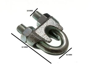 Wire Rope Clamp U Bolt Cable Grip 16mm 5/8 ZP  Pack Size 6 - Picture 1 of 1