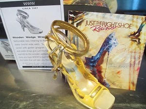 JUST THE RIGHT SHOE " WOODEN WEDGE WRAP " FALL 07 26040 MNIX WITH COA - Picture 1 of 4