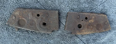 1940 1941 Lincoln Zephyr Continental Fender Skirt Locks Pair  Rusty & Rough - Image 1 of 4