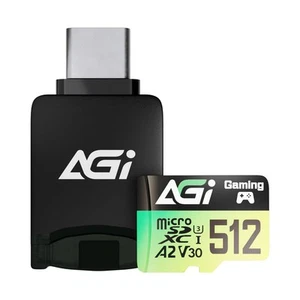 AGI 512GB TF138 Micro SD Card/CR138 Type C Card Reader, Nintendo Switch operatio - Zdjęcie 1 z 1