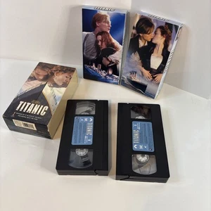 Titanic VHS 2 tape Box Set Kate Winslet Leonardo DiCaprio - Picture 1 of 16
