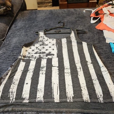 Women's Rampage Flag Tank XL XLarge Gray Lace Sides - Image 1 of 4