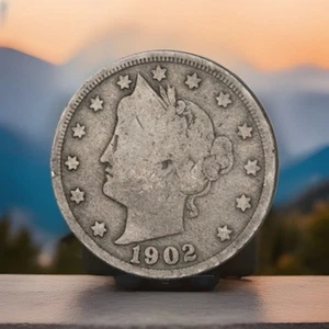 1902-P GENUINE LIBERTY HEAD "V" NICKEL  AVE CIRCULATED **FAST SHIPPING** - Picture 1 of 6