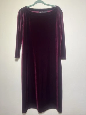 Vtg 90s Y2K Kathie Lee Burgundy Wine Maxi Dress Whimsy Goth  XL 16/18 - Image 1 of 4