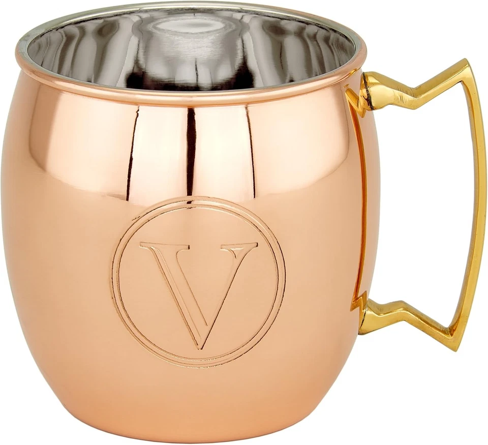 Старый голландский 428MV твердого меди Москва мул кружка, монограмма V, 16 унций,  - Изображение 1 из 1