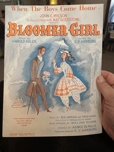 Partituras musicales de escenario M 1948 'When The Boys Come Home' fBLOOMER GIRL - Imagen 1 de 1
