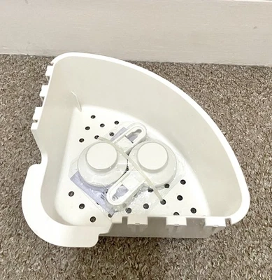 IKEA Asia TISKEN Corner Shelf Unit With Suction Fix White 20D X 30W X 17H cm New - Image 1 of 4