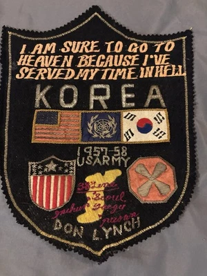 Vintage Korean War Patch US Army Served My Time In Hell Military 38 Line - Image 1 of 4