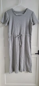 Handmade Homemade Grey Midi Dress Stretch Rib Knit Size 14/16 Girls Modest Long - Picture 1 of 4