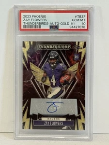 2023 Phoenix Zay Flowers Rookie Auto Gold Vinyl 1/1 Ravens RC PSA 10 - Picture 1 of 2