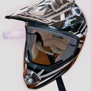 KBC Moto X Helmet Moto Design Size S Black/Silver  - Picture 1 of 10