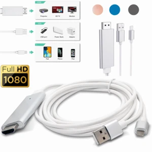HDMI Mirroring Cable Digital Phone to TV HDTV Adapter For iPhone 12 XR 8 7 iPad - Picture 1 of 16