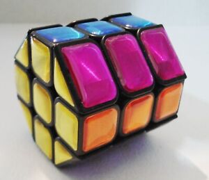 Vintage Rubiks Cube Cylinder Barrel Crystal Octagon Puzzle Brain Teaser