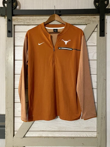 NIKE Texas longhorns Dri-fit 1/4 Zip Pullover Performance Training Shirt Sz L Cover