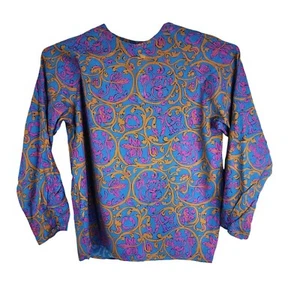 Womens Christian Dior Blouse Multicolor Geometric Print Long Sleeve Size 10 - Picture 1 of 8