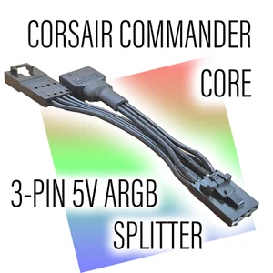 Corsair Commander Core to Standard ARGB 3-Pin 5V Splitter Adapter - Picture 1 of 3