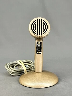 1940s Astatic Brand Brown Bullet Microphone With Cord and Base (3E) - Image 1 of 4