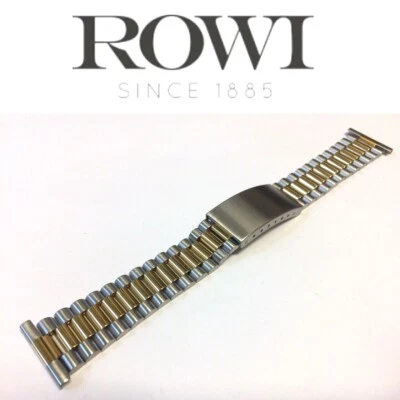 CORREA RELOJ PULSERA ESLABÓN CHAPADO EN ORO/ACERO INOXIDABLE BICOLOR 22MM ROWI 302666 Foto 1 de 4