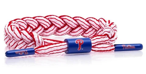 Rastaclat Baseball Philadelphia Phillies Infield Braided Bracelet - White & Red Cover