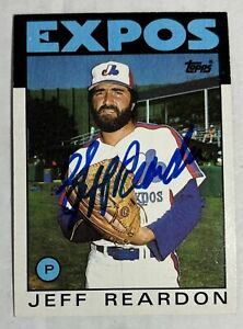 JEFF REARDON MINT SIGNED AUTO 1986 Topps Baseball Card #35 NM-MT MONTREAL EXPOS