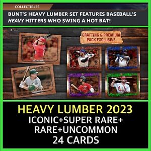 HEAVY LUMBER 2023-ICONIC+SUPER RARE+RARE+UNCOMMON-24 CARD SET-TOPPS BUNT DIGITAL