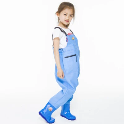 Kids Chlidren Chest Waders PVC Waterproof Pants Waders Ourdoor Fishing Wear Cute - Image 1 of 4