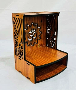 Fully Handmade Beautiful Small Wooden Home and Office Temple/Pooja Mandir - Picture 1 of 10