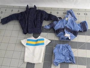 Fashion Doll Male Outfit Denim Jacket Shorts Shirt Lot Boy Mens - Picture 1 of 7