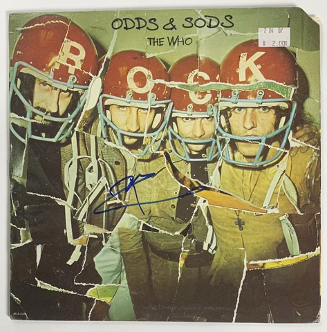 THE WHO PETE TOWNSHEND Autograph Signed "Odds & Sods" Album Record LP JSA Authen Cover