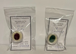Ruby and Emerald Gem with Certificate of authenticity and appraisal - Picture 1 of 2
