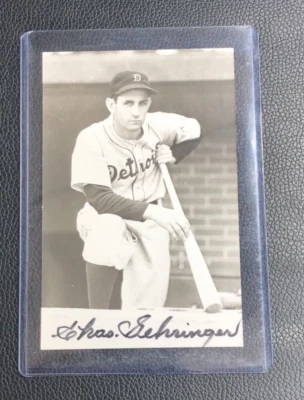 Charlie Gehringer Auto Postcard PSA COA - Image 1 of 2