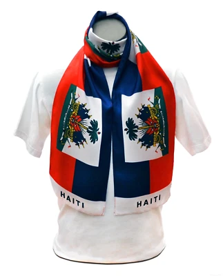 Haiti Flag Print Scarf NEW One-Size-Fits-All Haitian Shawl Sash Wrap *FREE S/H* - Image 1 of 3