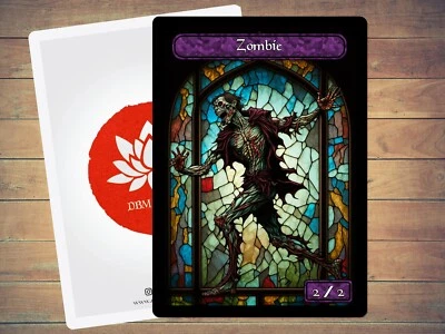 Zombie Token MTG Token Stained Glass Art Token 5 Pack for Magic - Image 1 of 3