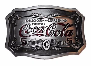 Hebilla de cinturón de metal/esmalte con logotipo clásico de Coca Cola - Imagen 1 de 1