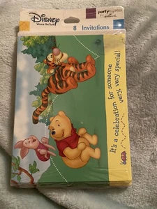 NEW IN PACKAGE WINNIE THE POOH DISNEY 8 INVITATIONS PARTY SUPPLIES - Picture 1 of 5