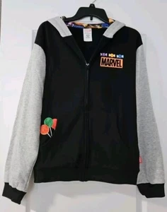 NEW Marvel Hoodie Adult XS Black Gray Halloween Disney Parks Candy Lollipop NWT - Picture 1 of 13
